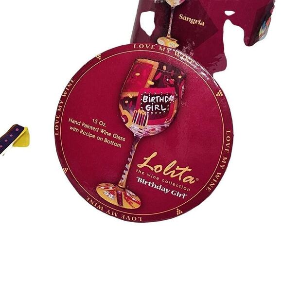 Lolita Bar Drinkware, "Birthday Girl" Hand Painted Champagne Wine Glass - Picture 6 of 7